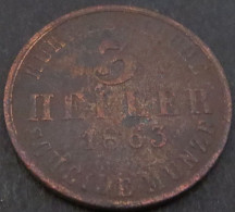 Münze Hessen-Kassel 3 Heller 1863 Sehr Schön - Vzgl VF-XF Arnold: 67 - Autres & Non Classés