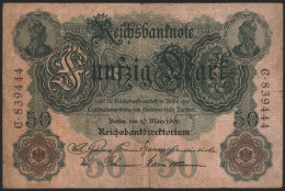 Geldschein Banknote Deutsches Reich Reichsbanknote 50 Mark 25 A C 10.3.1906 II - Altri & Non Classificati