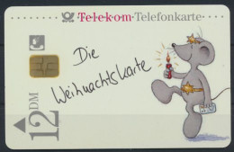 Telefonkarte Telekom Die Weihnachtskarte 12 DM Künstler Motv Mäuse - Otros – Europa