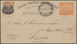 Peru Ganzsache Postal Stationery P 32 Mit Eindruck Neujahr Lima 30.12.1897 - Peru