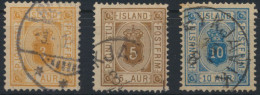 Island Dienst D 3-5 A Ziffer Und Krone Ausgabe 1876 Gstempelt Kat 78,00 - Briefe U. Dokumente