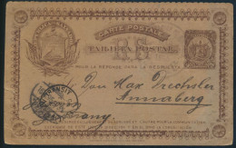 El Salvador Ganzsache P 33 Nach Annaberg Postal Stationery 1895 - Equateur