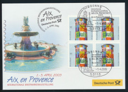 Motiv Philatelie Bund Brief Viererblock 2444 Litfaßsäule Aix En Provence Frankre - Lettres & Documents