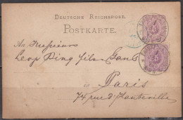 CPA  Allemagne Entier 5p De FRANKFURT + Complément 5p    Le 13 Aout 1877  Pour PARIS - Briefkaarten