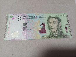 Billete Argentina, 5 Pesos, Año 2015, Serie A, UNC - Argentine