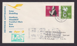 Flugpost Brief Air Mail Lufthansa Super G 1.Direktflug Hamburg Rom Kairo Ägypten - Flugzeuge