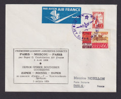 Flugpost Brief Air Mail Air France Toller Beleg Erstflug Paris Moskau Mit - Flugzeuge