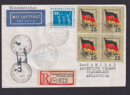 Antarktis Flugpost Brief Air Mail DDR Viererblock Landpost Pappritz über Dresden - Flugzeuge