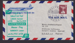 Flugpost Brief Air Mail Berlin EF Stadtbilder Grüner R8 Lufthansa + Turboprop - Aviones