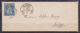 Suisse - Env. Affr. 10c Bleu Helvetia Assise Càd "BASEL /28 OCT 1865 /BRIEF.EXP." Pour BRÜGG (au Dos: Càd AARAU & Arrivé - Storia Postale