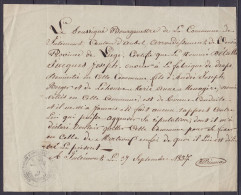 Certificat De Bonne Conduite Délivré Par Bourgmestre De JULEMONT Canton D'Aubel Le 27 Septembre 1837 à Un Ouvrier Pour S - Historische Documenten