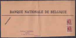 Bande D'imprimé Affr. PREO Paire 3c Rouge-brun Houyoux Surch. [BRUXELLES /1927/ BRUSSEL] (double Port) Pour BRUXELLES - Typos 1922-31 (Houyoux)