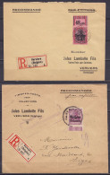 Lot De 2 L. Recommandées Affr. OC6 & OC22 Càd VERVIERS 1917 & 1918 De Et Pour Jules Lambotte Marchand De Timbres - Voir  - OC1/25 Governo Generale