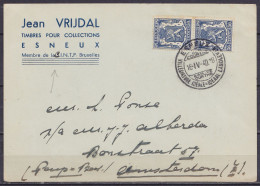 CP "Jean Vrijdal Timbres Pour Collections" Affr. Paire N°426 Càpt ESNEUX /16.IV-1940 Pour AMSTERDAM - 1935-1949 Small Seal Of The State