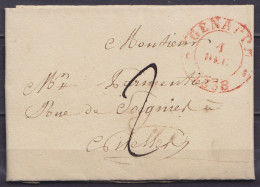 L. Càd GENAPPE /4 DEC 1838 Pour NIVELLES - Port "2" (au Dos: Càd Arrivée NIVELLES) - 1830-1849 (Belgio Indipendente)