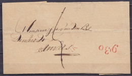 L. Datée 29 Septembre 1827 De LIEGE Pour ANVERS - Griffe "LUIK" & Port "5" - Marque D'arrivée "9'30" Au Recto (pas Coura - 1815-1830 (Periodo Olandese)