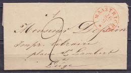 L. Datée 26 Septembre 1842 De MAESTRICHT Càd MAASTRICHT /26/9 Pour LIEGE - Port "2" (port Frontalier) (au Dos: Càd Arriv - 1830-1849 (Belgique Indépendante)