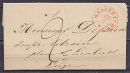 L. Datée 26 Septembre 1842 De MAESTRICHT Càd MAASTRICHT /26/9 Pour LIEGE - Port "2" (port Frontalier) (au Dos: Càd Arriv - 1830-1849 (Belgio Indipendente)