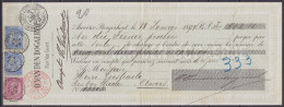 Effet De Commerce "O. Van Den Bogaerde" "50c" Affr. Mixte (R!) N°46 + 2x N°60 Càd BORGERHOUT (ANVERS) /9 FEVR 1894 - 1884-1891 Leopold II.