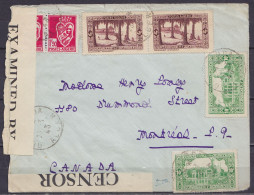 Algérie - L. Affr. 4f Càd ALGER /23-3-1943 Pour MONTREAL - Bande Censure Canadienne - Storia Postale