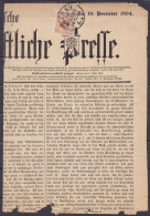 Autriche - Journal "Deutsche Landwirtschaftliche Presse" 10 Novembre 1894 Aff. 1kr Càd "WIEN 4/1 /50 BESTELLT /10.11.94" - Zeitungsmarken