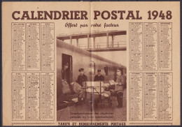 Belgique - Calendrier Postal 1948 Avec Tarifs Et Renseignements Postaux - Tarifa De Correos