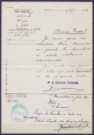 Note Interne De La Direction T Des Postes à BRUXELLES Datée 9 Juin 1953 Pour Le Musée Postal - Càd "POSTES-POSTERIJEN /1 - Lettres & Documents