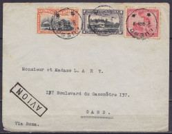 Congo Belge - Env. Par Avion Affr. N°128+PA1+PA2 Càd LUEBO /22 II 1928 Pour GAND - Griffe [AVION] - Storia Postale