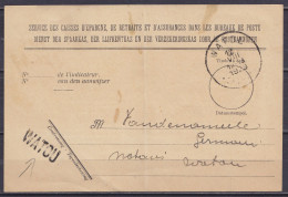 Convocation Pour Retrait D'un Envoi Du "Service Des Caisses D'Epargne …" Càd WATOU /12 VIII 1929 Pour Notaire E/V - Grif - Storia Postale