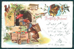 Greetings Easter Anthropomorphic Dressed Hare Egg S. 563 Postcard HR0306 - Sonstige & Ohne Zuordnung