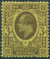 Great Britain 1902 SG234 3d Purple/lemon KEVII MH - Unclassified