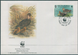 South Georgia 1992 SG217 20p Teal With Two Chicks FDC - Falkland Islands