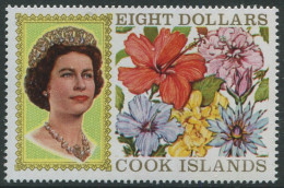 Cook Islands 1967 SG247cA $8 QEII Flowers MNH - Islas Cook