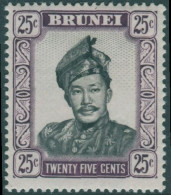 Brunei 1964 SG127 25c Black And Purple Sultan MLH - Brunei (1984-...)