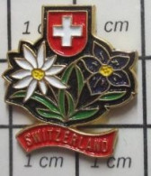 713c Pin's Pins / Beau Et Rare : AUTRES / SUISSE SWITZERLAND FLEURS DES MONTAGNES - Other & Unclassified