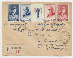 FRANCE PETAIN BANDE FRANCISQUE LETTRE COVER BRIEF REC LA BAULE  12.1.1945  ILOT ST NAZAIRE - Liberación