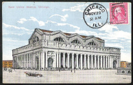 CHICAGO New Union Station Sent 1915 From Chicago To Paris (France)  - Chicago