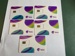 - 1 - Finland GSM Telia 5 Different Cards - Finlande