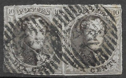 OBP10A In Paar, Met 4 Randen (soms Geraakt) En Met Balkstempel P45 14B Gand (zie Scans) - 1858-1862 Medallions (9/12)