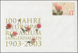 USo 60 Europa-Rosarium Sangerhausen 2003 Und Rosengrüße, ** - Enveloppes - Neuves