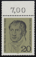 617 Georg Hegel 20 Pf ** Oberrand - Unused Stamps