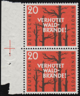 281 Waldbrandverhütung: Paar Mit Passerkreuz Und Seltener Zähnung (1 Loch), ** - Unused Stamps