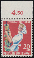 299 Landwirtschaft 20+10 Pf Winzerin ** Oberrand Keine Löcher - Unused Stamps