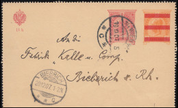 Österreich Kartenbrief 46c Aus WIEN 19.11.1907 Nach BIEBRICH 20.12.07 - Andere & Zonder Classificatie