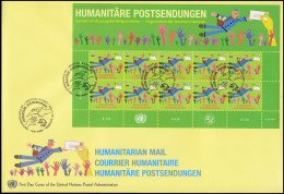 UNO Wien 512 Humanitäre Postsendungen - Kleinbogen Auf Schmuck-FDC WIEN 2007 - Autres & Non Classés