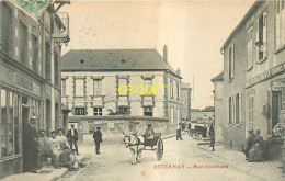 51 Esternay, Rue Guichard, Charrette Au 1er Plan, Habitants Devant Les Commerces ... - Esternay