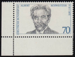 830 Albert Schweitzer ** Ecke U.l. - Ungebraucht