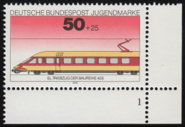 838 Jugend Lokomotiven 50+25 Pf ** FN1 - Unused Stamps
