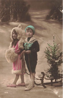 FETES - VOEUX - Noël - Heureux Noël - Deux Enfants - Petit Garçon - Petite Fille - Sapin - Carte Postale Ancienne - Andere & Zonder Classificatie