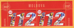 2019 Moldova  Unique National Service For Emergency Calls - 112 Mint  Health First Aid Police Firefighters. 2v Mint - Moldavië